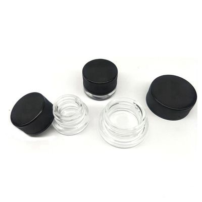 Qualität  5ml Low Profile Thick Glass Jar with Black Childproof Lids Glass Concentrate Jars for Oil Lip Balm Eye Cream Cosmetic Fabrik