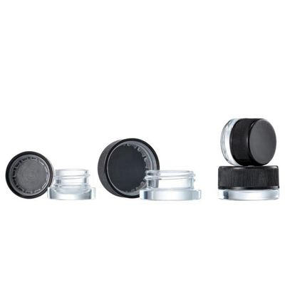 5 ml dünn geschlossenes, dickes Glasglas mit schwarzem kindersicheren Deckel Glaskonzentratglas für Öl Lippenbalsam Augencreme Kosmetik