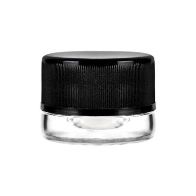 5 ml dünn geschlossenes, dickes Glasglas mit schwarzem kindersicheren Deckel Glaskonzentratglas für Öl Lippenbalsam Augencreme Kosmetik