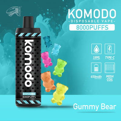 Original Komodo 8000 Puffs Einweg-Vape Pod 650mAh Wiederaufladbarer 18ml Vape-Stift