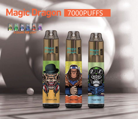7000 Puffs Plus Elektronische Zigaretten Magic Dragon Einweg-E-Zigaretten 850mAh Batterie 16ml Vorgefüllte Vape Portable