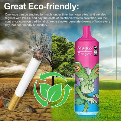 Cool Design Wiederaufladbare Vorgefüllte RandM Tornado 9000 Puffs Vape Pen 18ML E Flüssigkeit