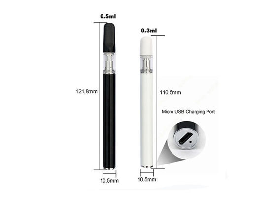 Direkt aus der Fabrik geliefert 0,5 ml 1 ml wiederaufladbarer Keramik-Leer-Einsatz-Vape-Pen